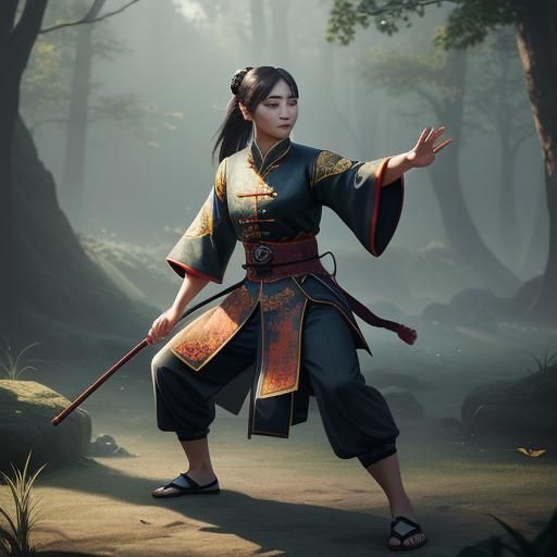 Tai Chi Beauty in Han Costume