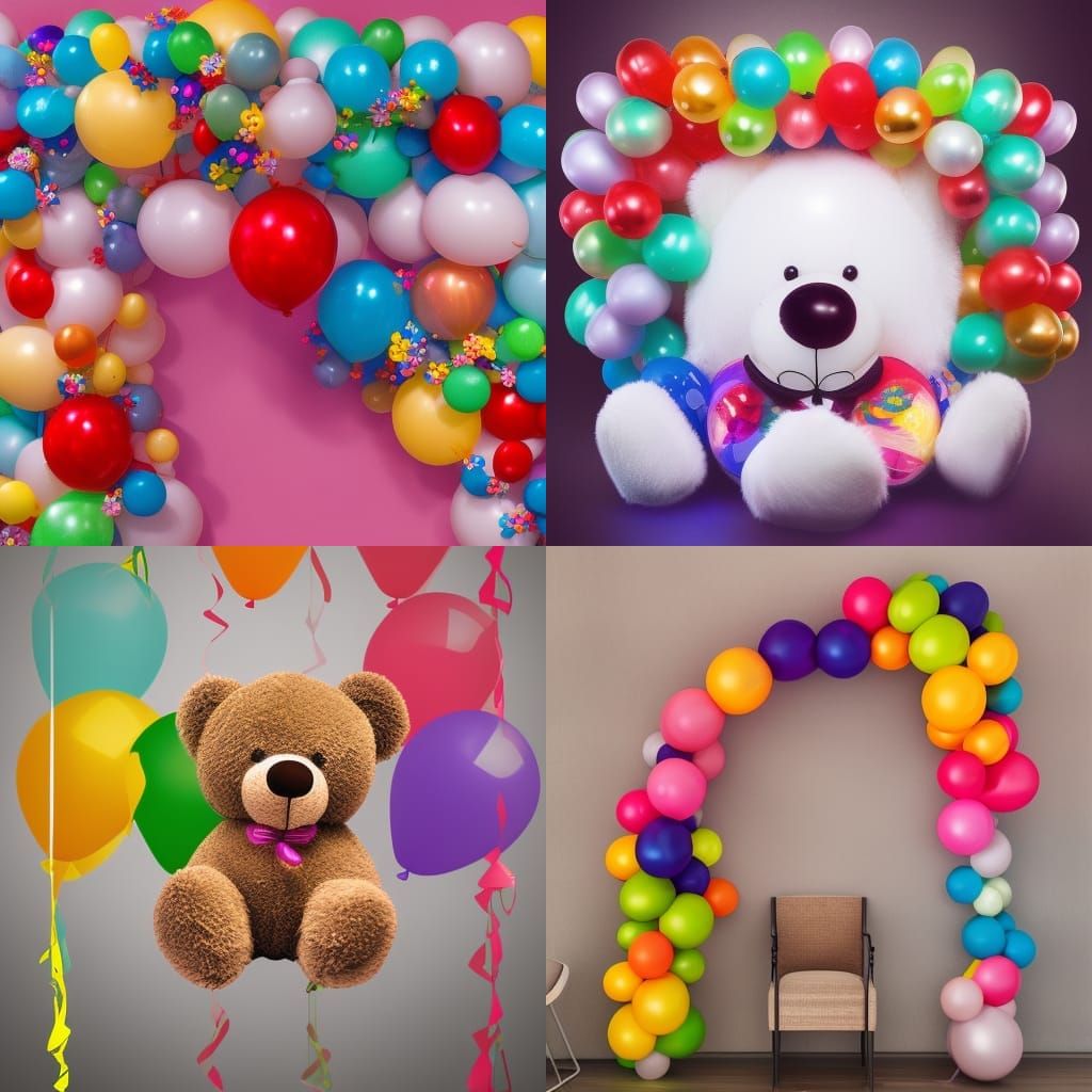 Balloon garland arch teddybear