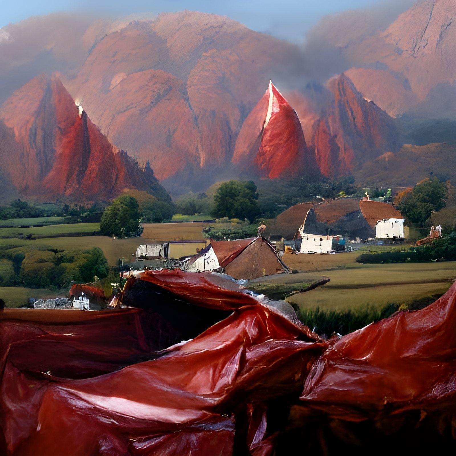 peaceful farmers village