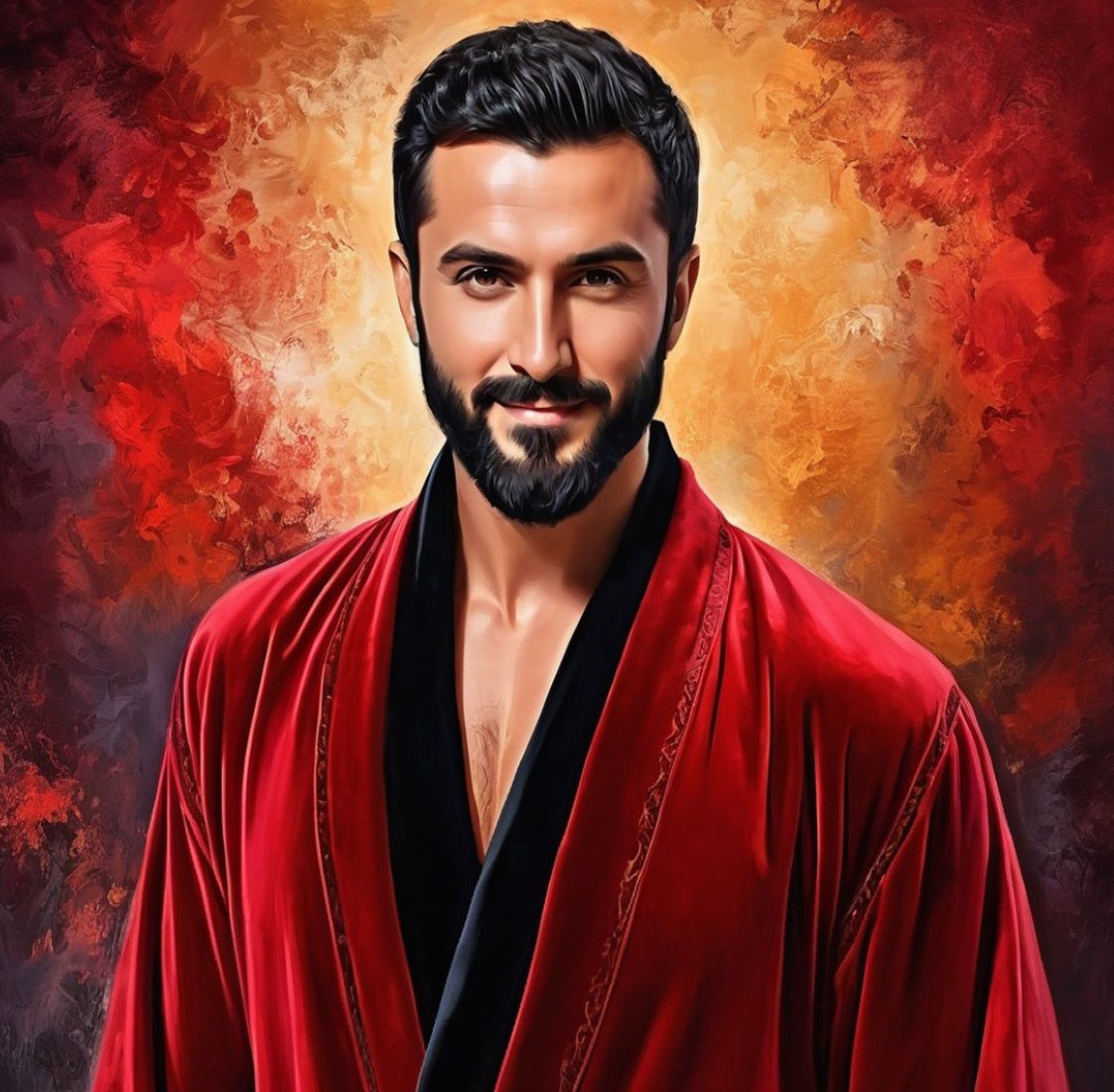 Jamīl ·  جميل  ·  a  handsome  bearded man   wearing a    re...