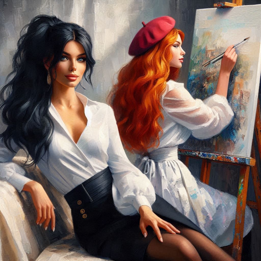 "Art Teacher and Student"