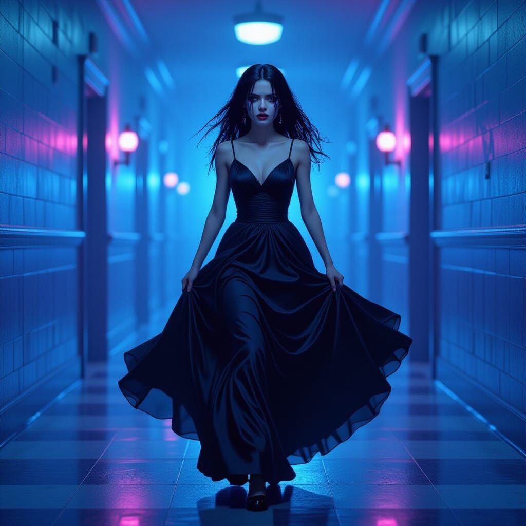 Goth Girl Runs Crying: Matte-Painted Fantasy Art