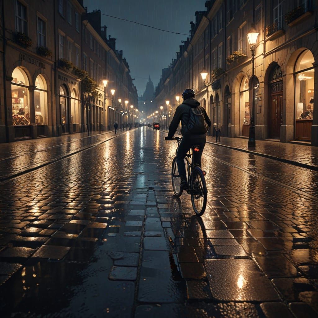 Night Ride Through European City