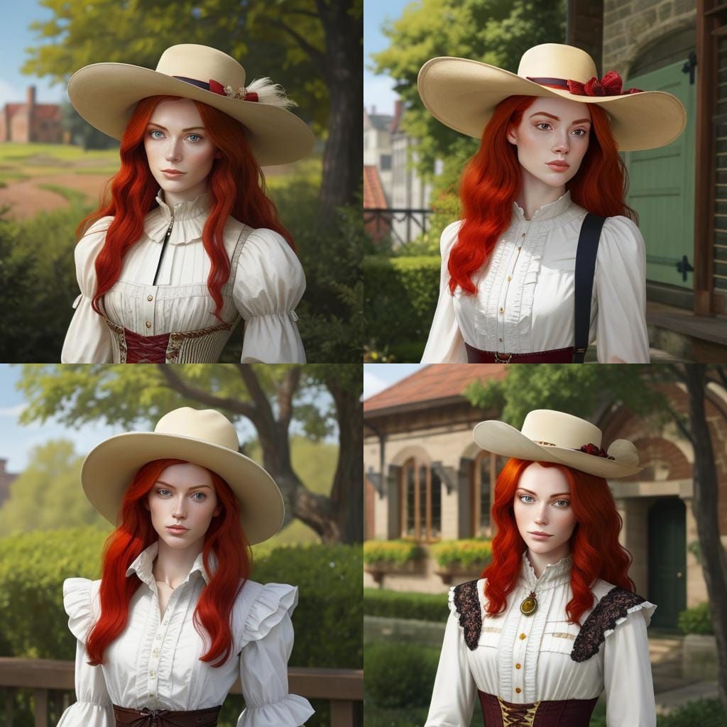 Young with  Auburn hair Aristocratic set in the 1800 West