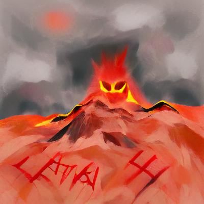 Hell-fire,anger,hatred,pain,tears,death,lava on mountains
