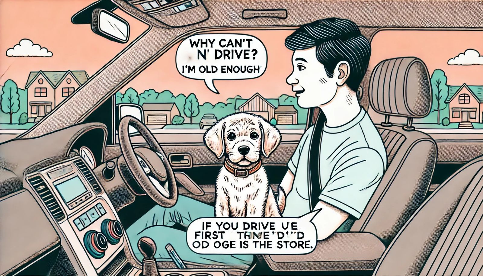 "why can't I drive, I'm old enough" "if you dove us the firs...