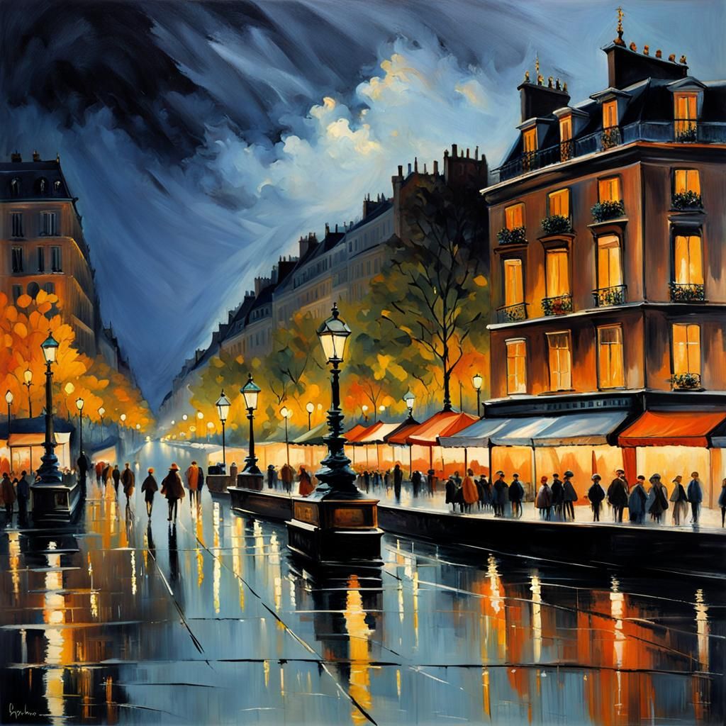 Dreamy evening in Paris, clock struck midnight everything was dark and freezing cold | 6 8 0 2 | Shiny ...  by @Somei