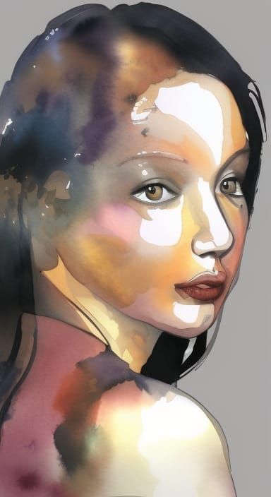 watercolor, transparent wash, wet wash, mixed media