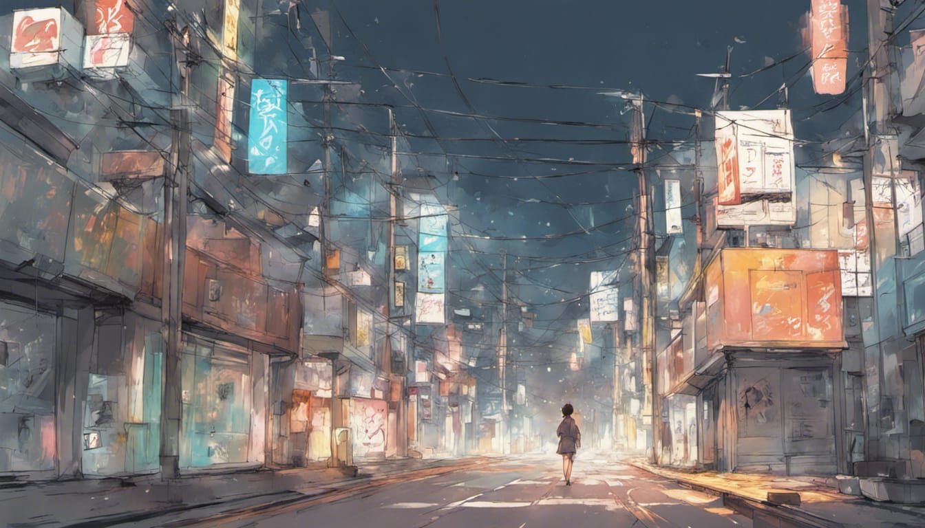 City street in Japan II - AI Generated Artwork - NightCafe Creator