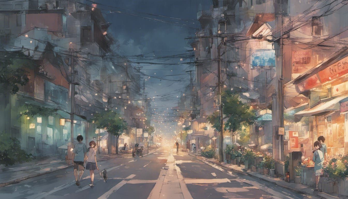 City street in Japan III - AI Generated Artwork - NightCafe Creator