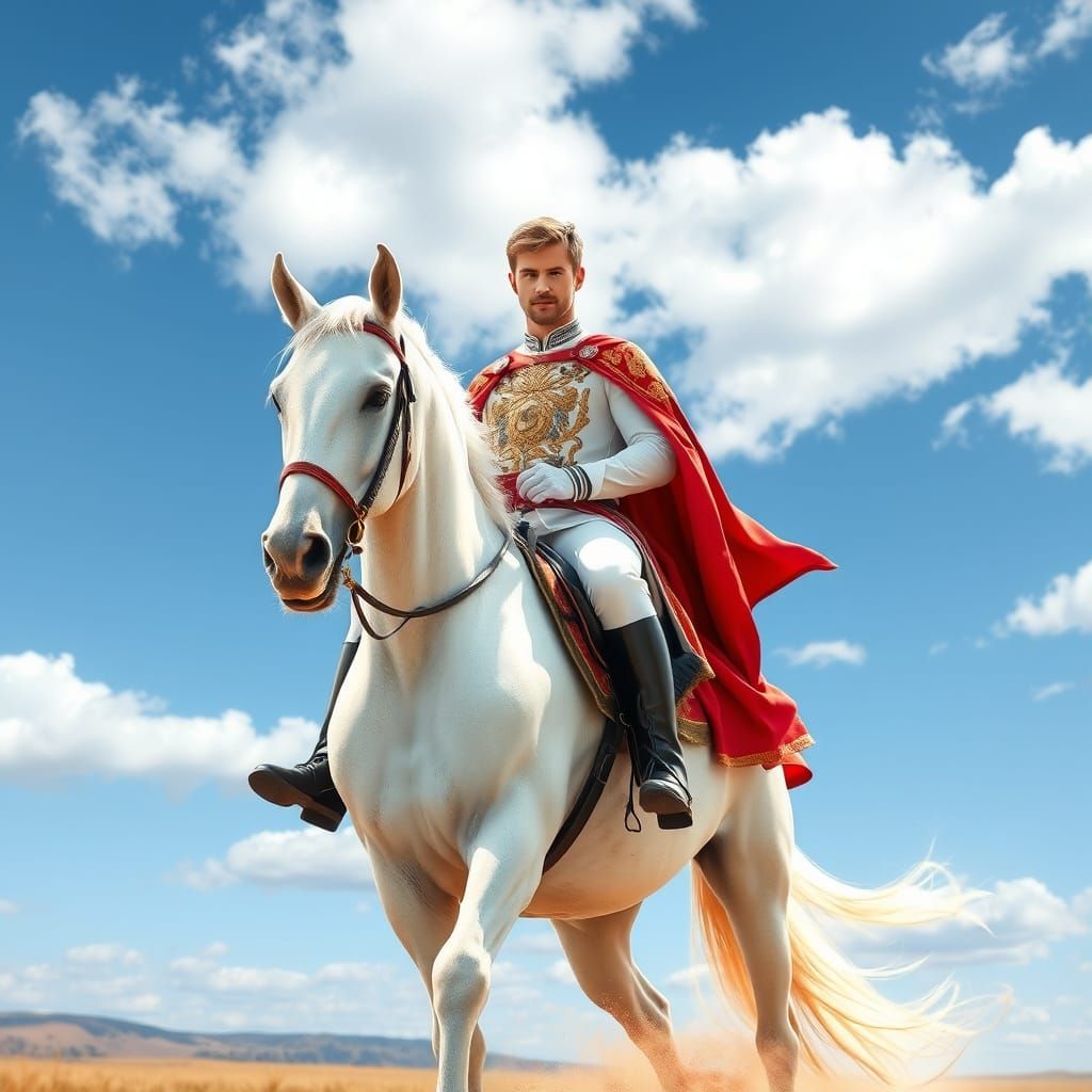 Handsome Prince on White Horse