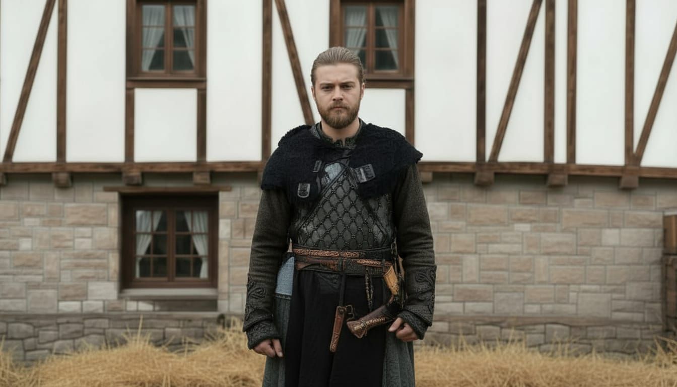 Ultra-detailed and hyper-realistic photographic image.
Setting: The street of a medieval town in the 12th century AD, filled with people wai...