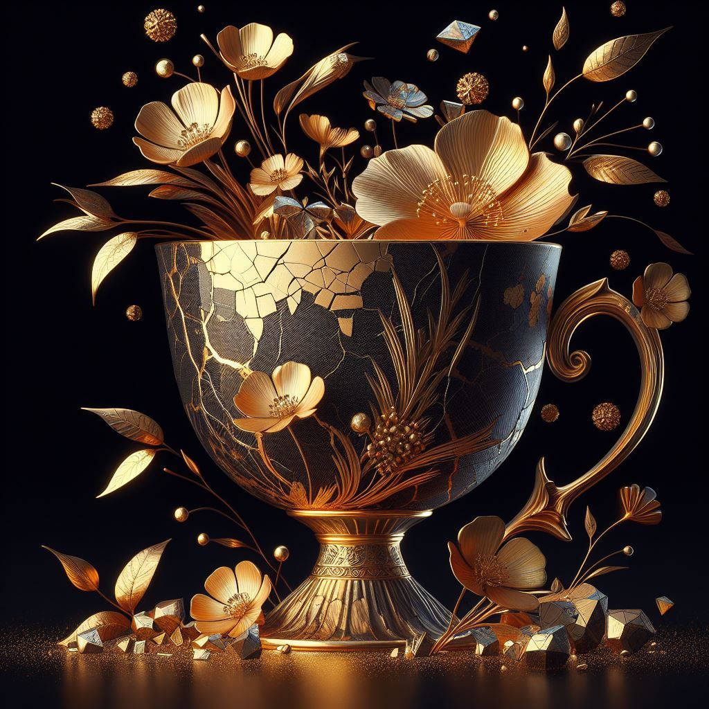 Tasse noir et or