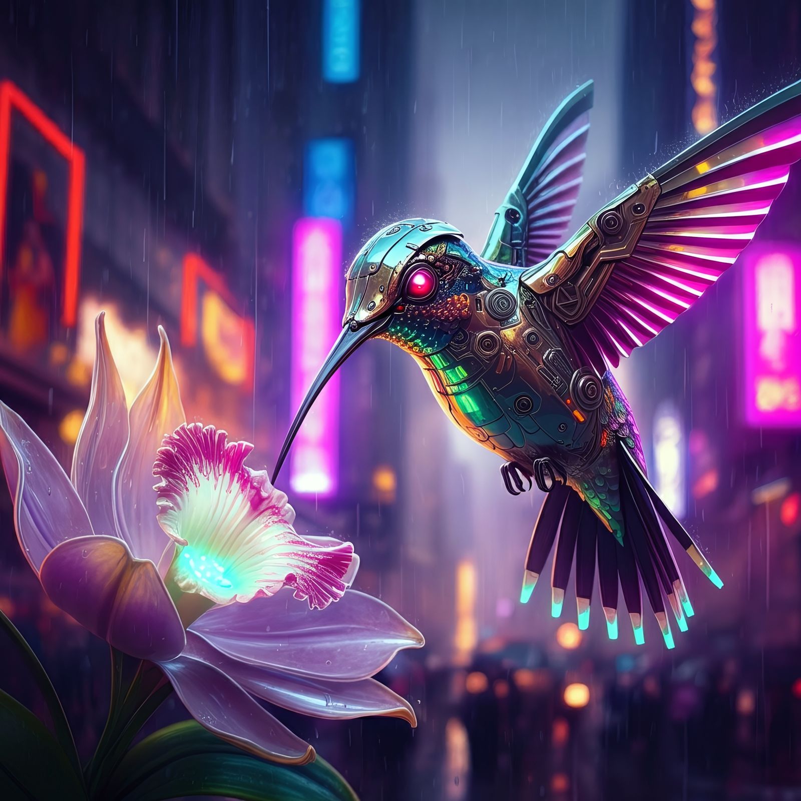 Cyberpunk Hummingbird