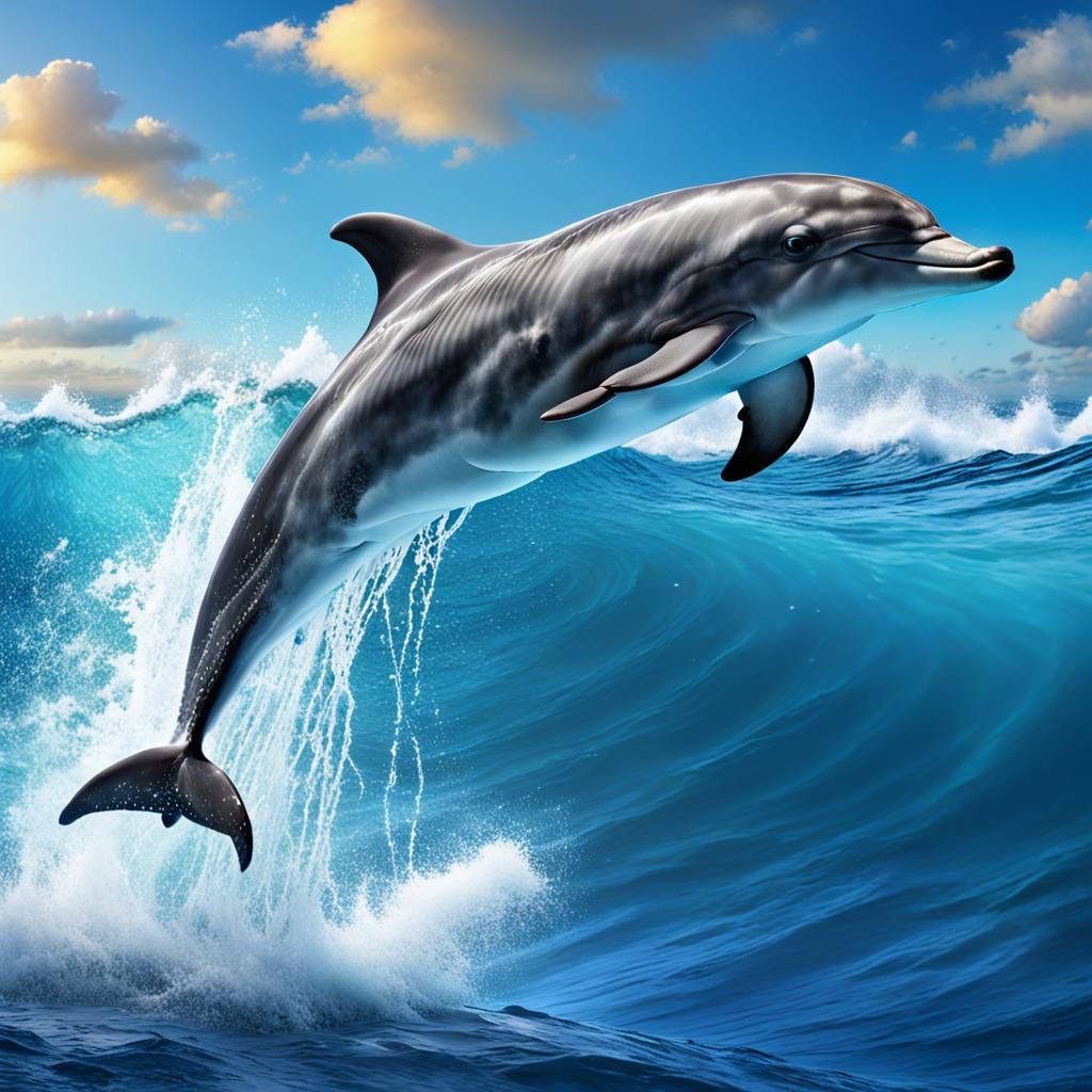 Dolphins Playing in the Ocean