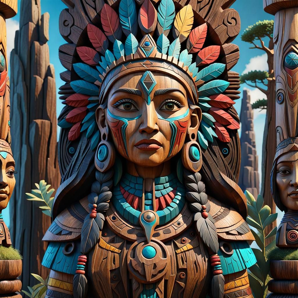 Native American Wood Carving  by @mike 