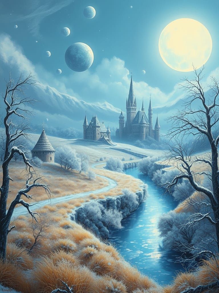 Surreal Winter Wonderland Transformed in a Fantasy Realm