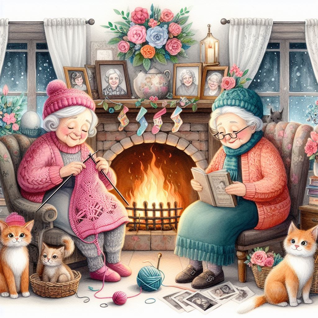 my Grandma and your Grandma, sitting by the fire