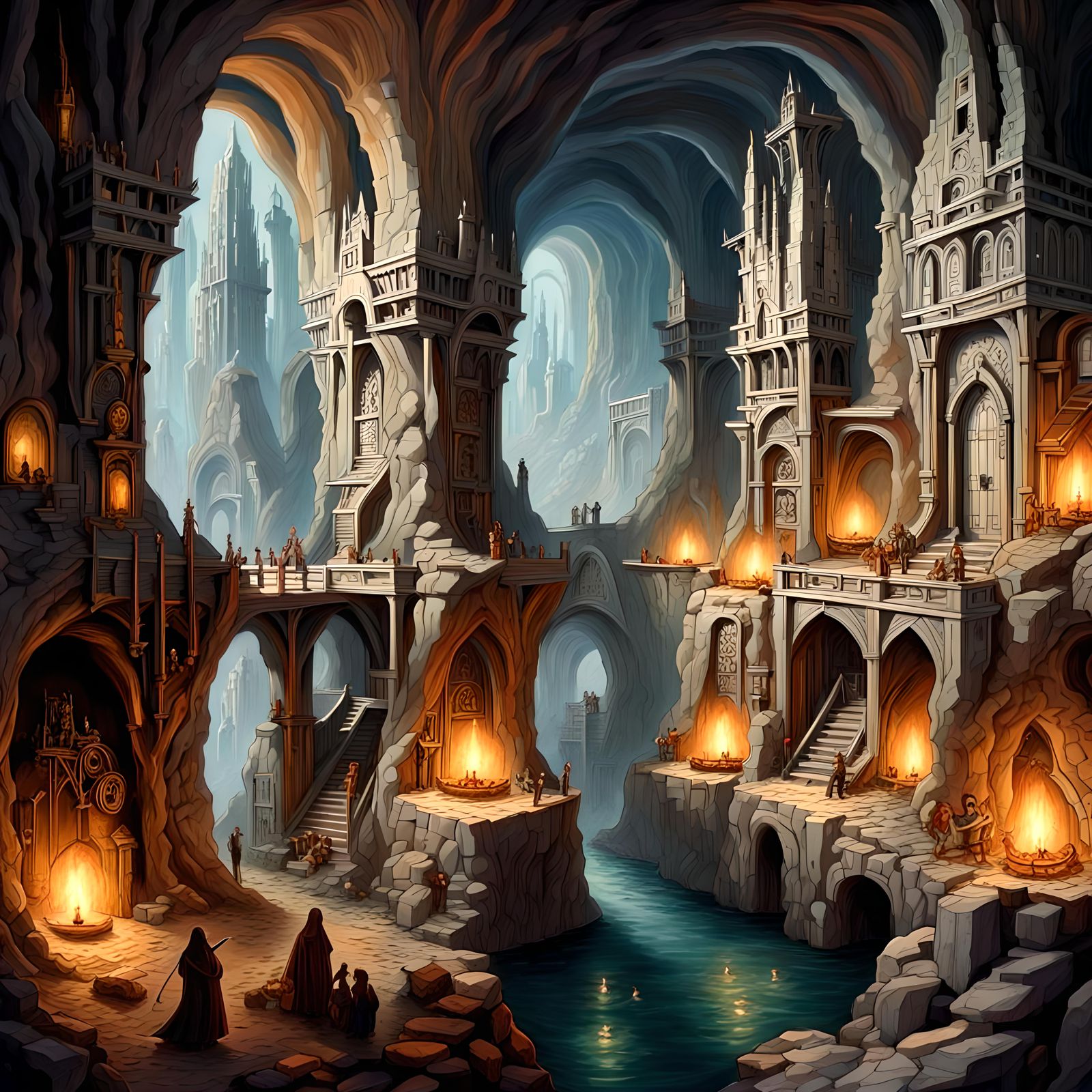 Ultradetailed maximalist Mines of Moria, in the tradition of...
