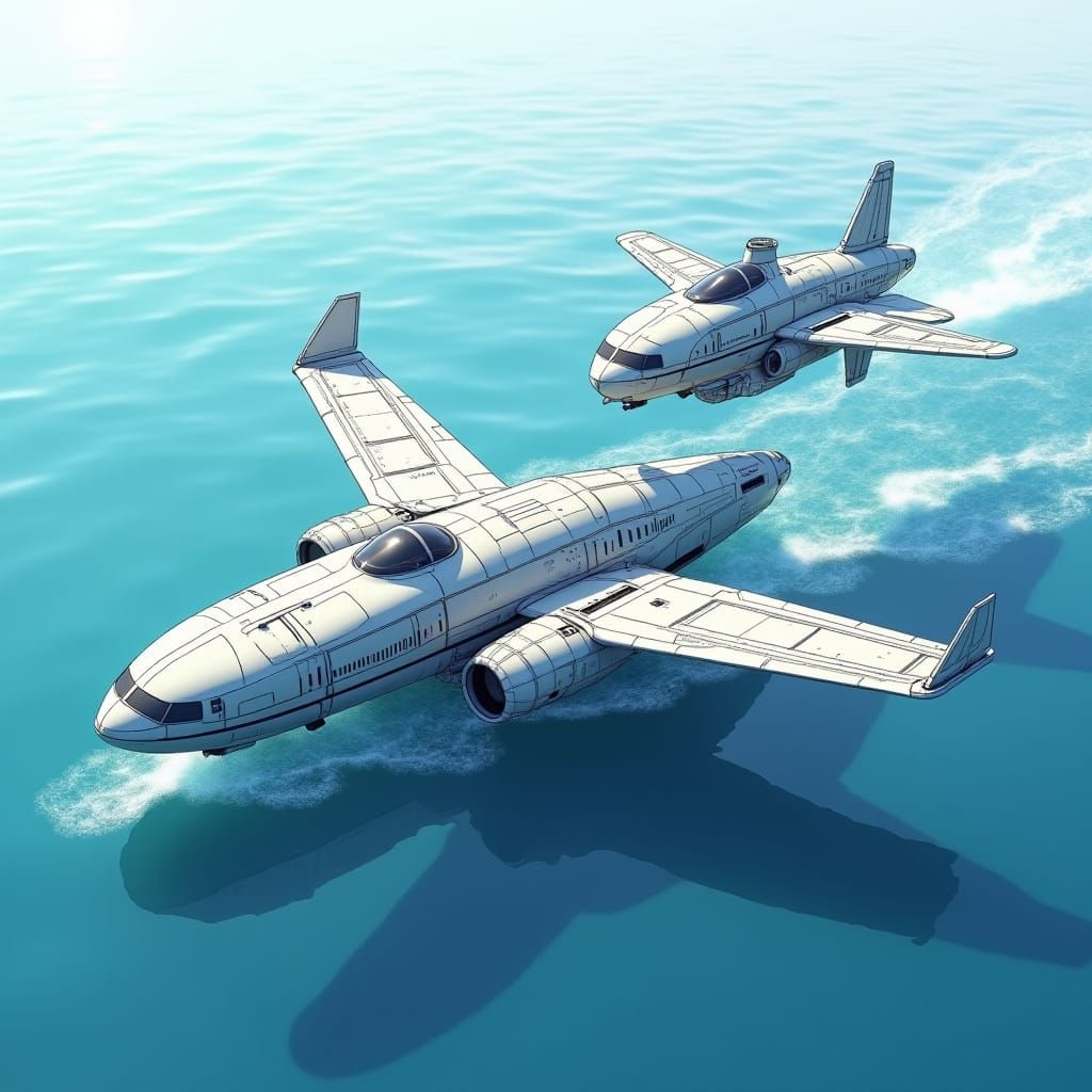 Futuristic Transformable Vehicle: Anime-Inspired Concept Art