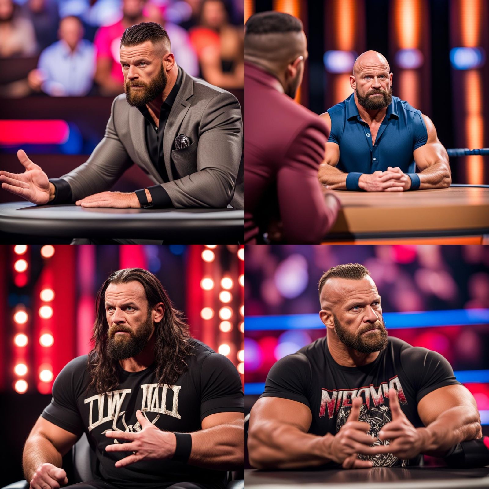 Confused WWE wrestler on a talk show