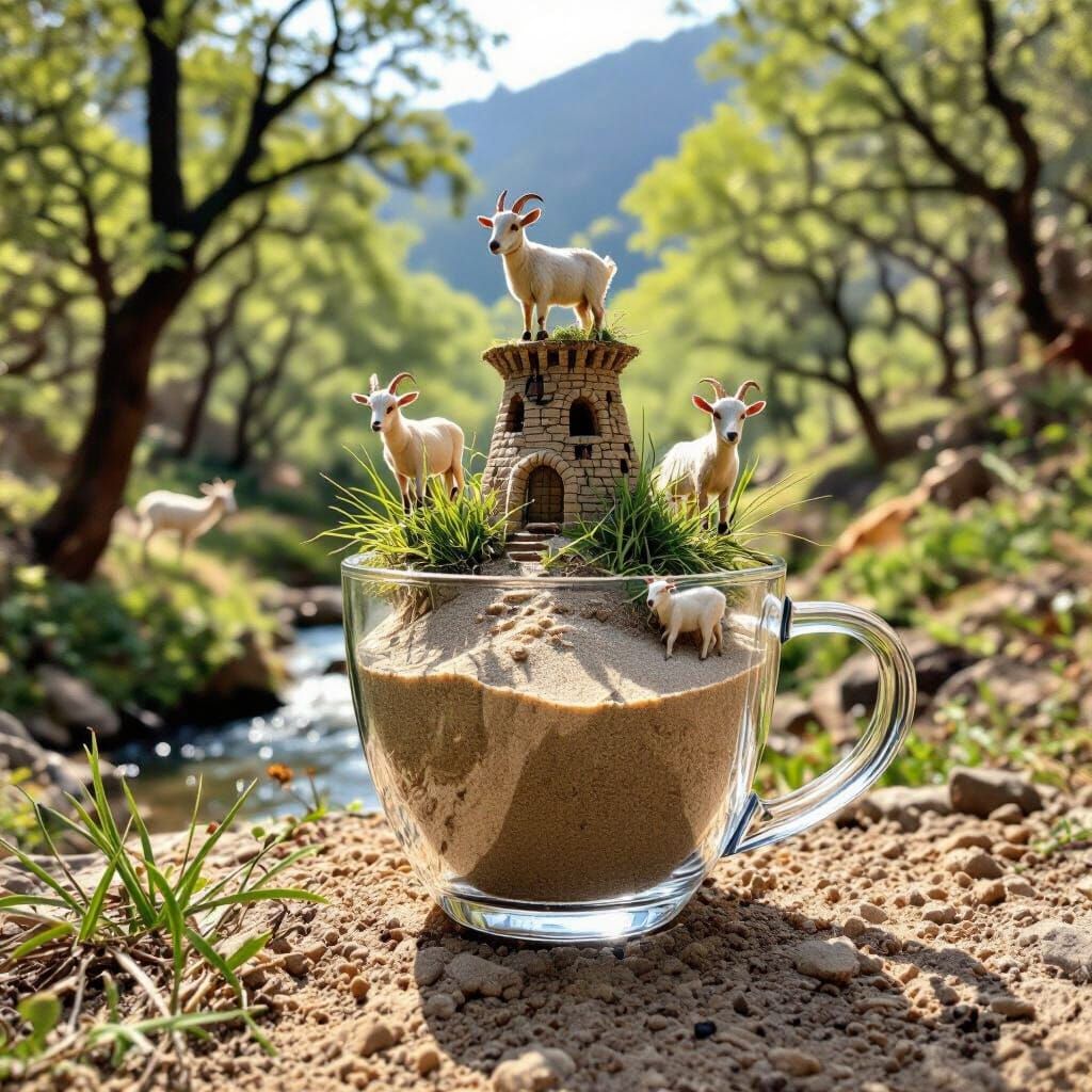 Goat Tower in Glass Cup, Exposure Photography