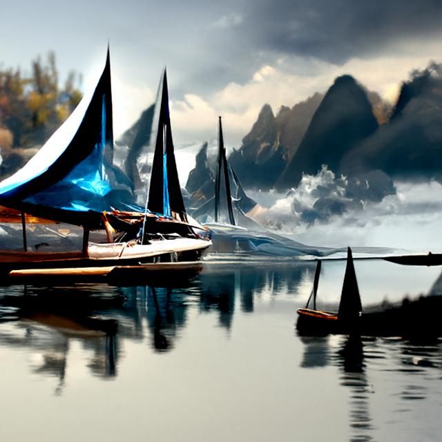 Boat sailing on calm waters