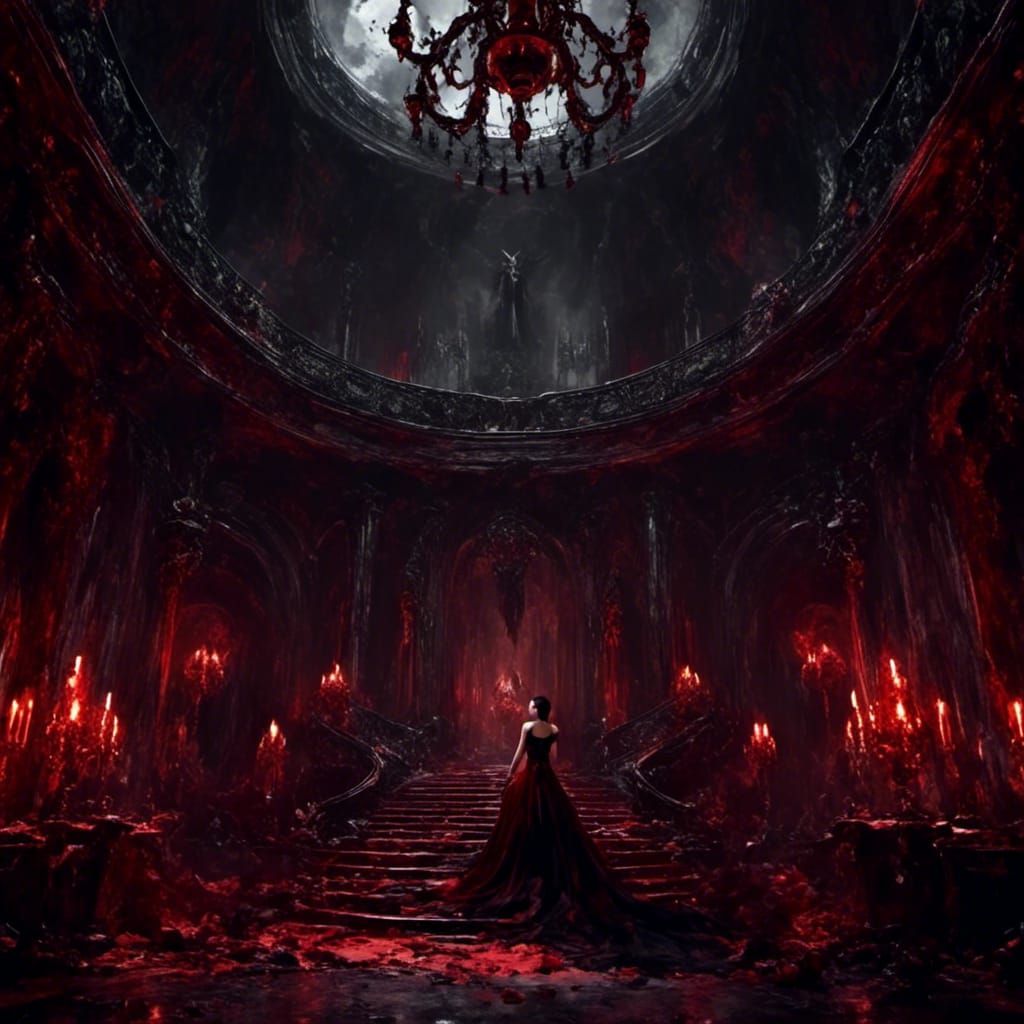 Vampire Queen in her palace, concept art<lora:EffenMetal:1.0> 