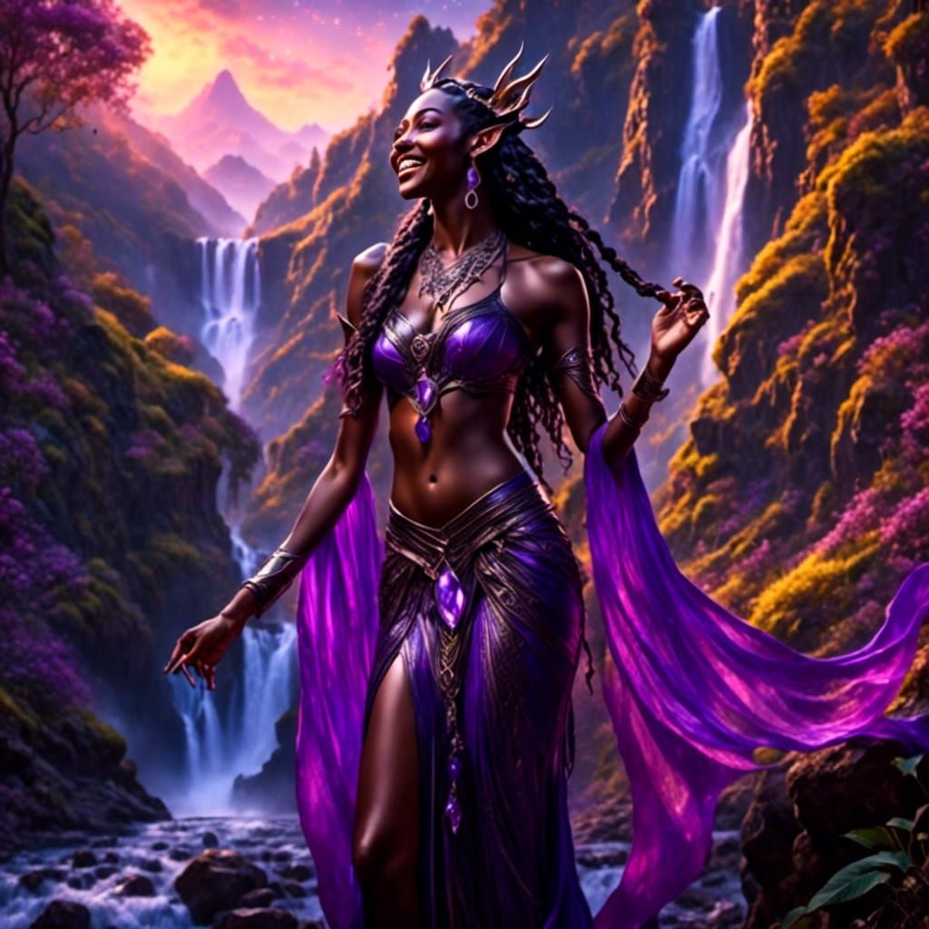 Elf by the Waterfall - purple, 5