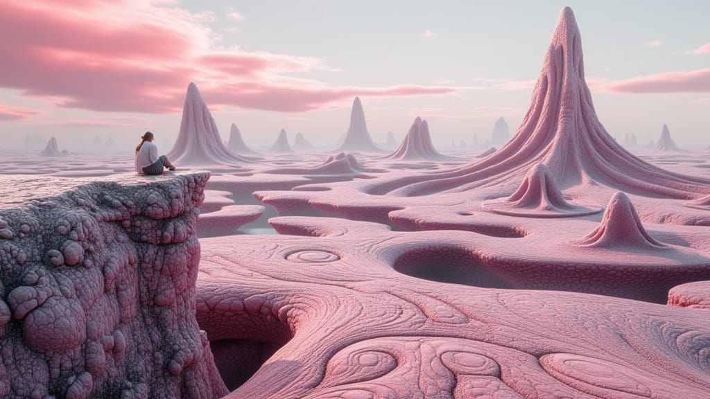 Surreal Pink Landscape