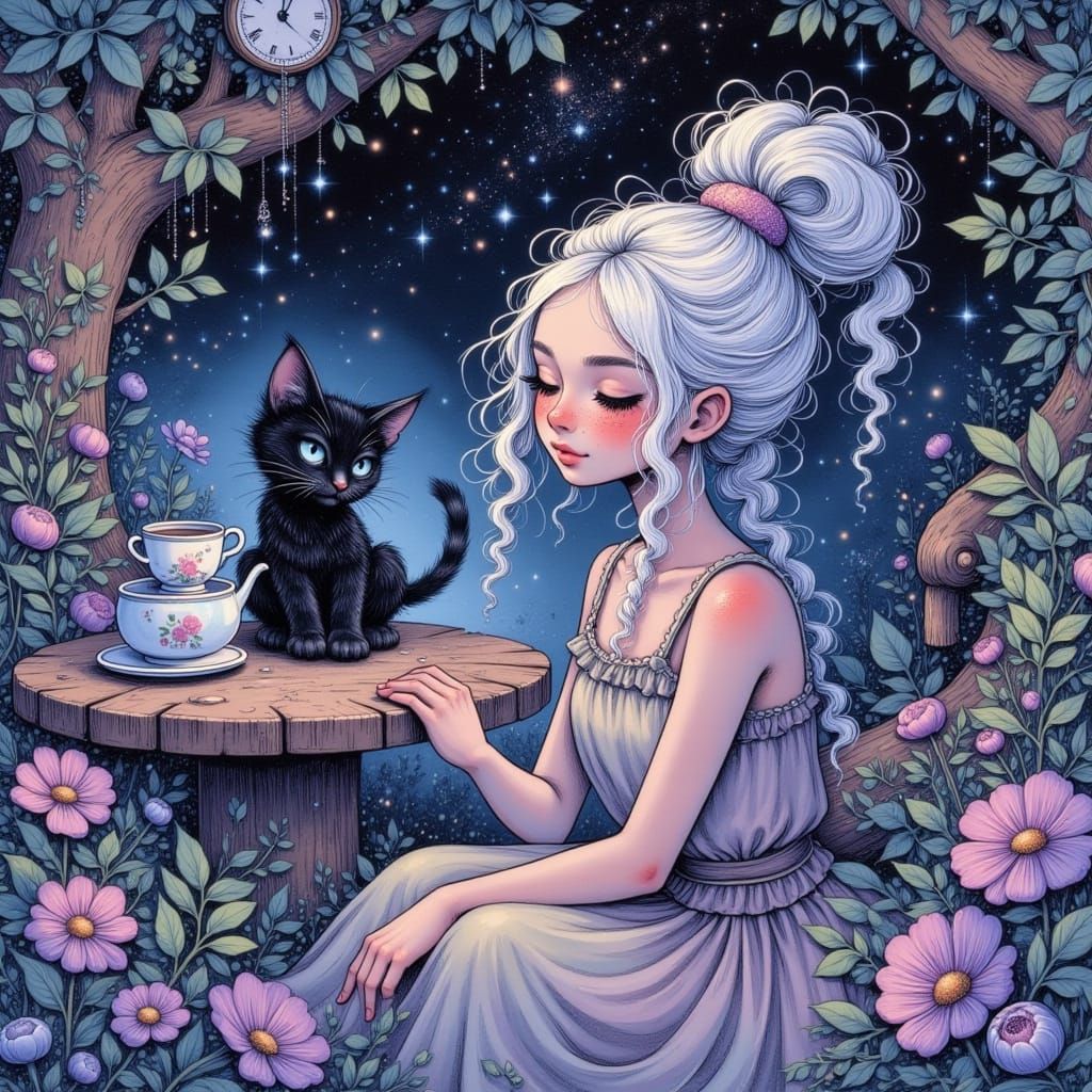 Cosmic Alice in Dreamcore Sci-Fi Wonderland