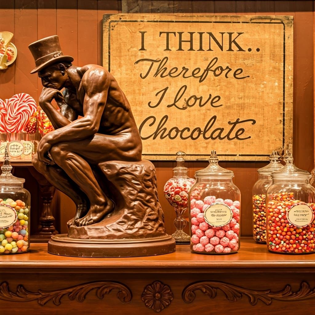 I think. Therefore, I love chocolate.  by @Jakob Darkening