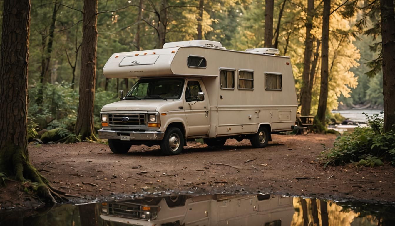 a camper down by the river