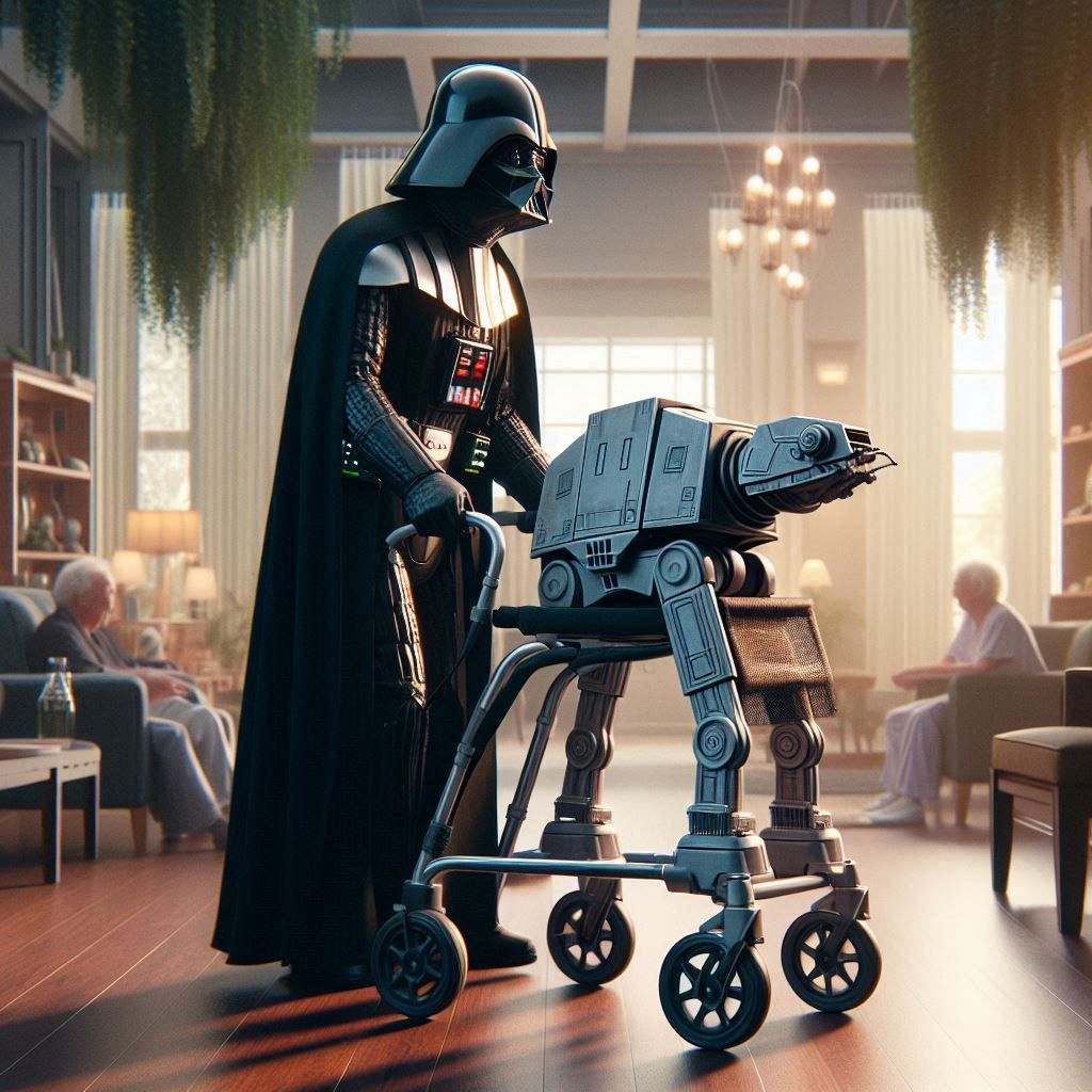 Anakin Skywalker at Alderaan Acres with his New AT-AT Walker