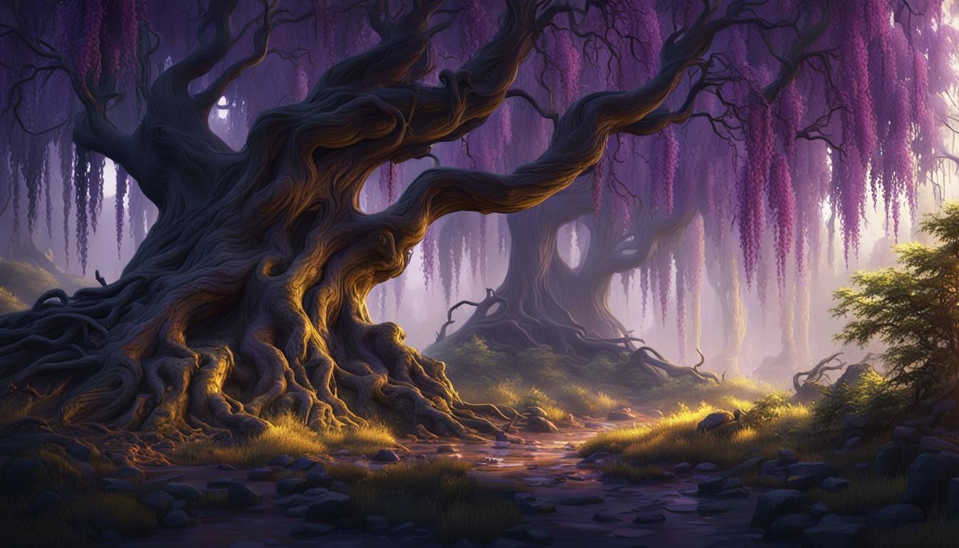 Enchanted Forest Spirits in Dark Fantasy Style