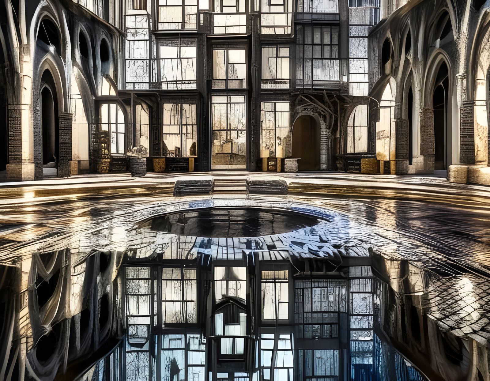 Through the Medieval Courtyard Looking Glass  by @KBunny001