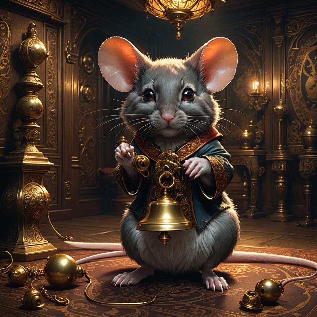 Mouse holding a bell