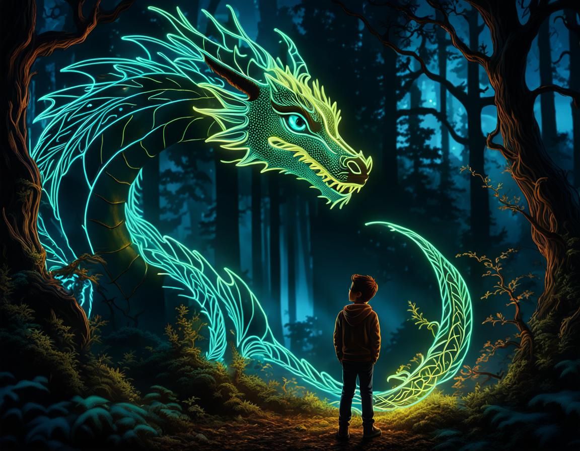 Neon Dragon  by @Phalaris