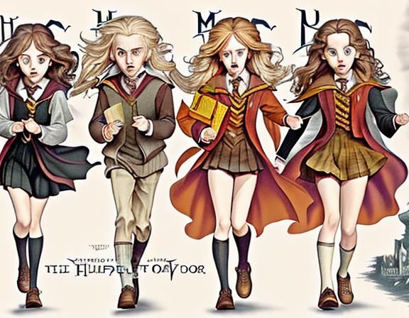 harry potter movie poster. hermoine, ron, malfoy. Dumbledore...