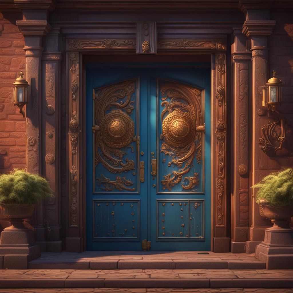 Animation of a door opening another door, Pixar style