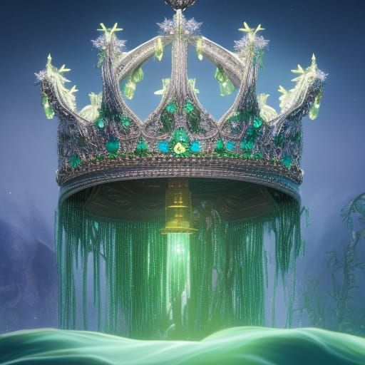 Crown made of diamonds and emeralds   by @riv