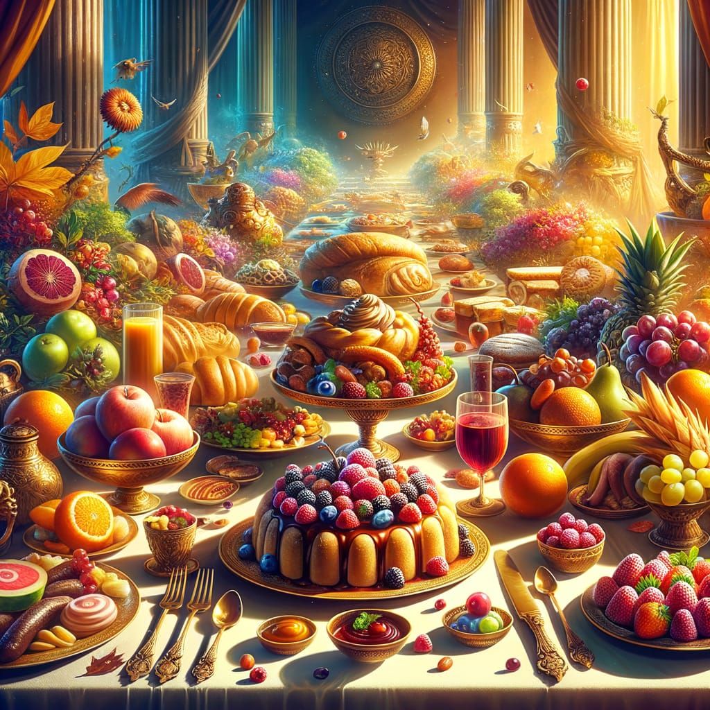 Fantasy Dining Table Concept Art in 8k Resolution