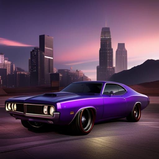 purple 1971 chevy charger - AI Generated Artwork - NightCafe Creator