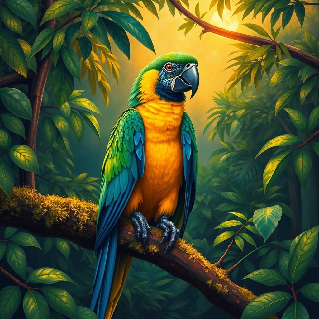 parrot in a rainforest 