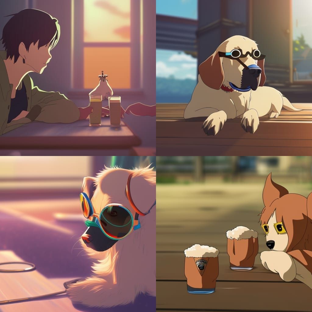 Puppy sunglasses beer