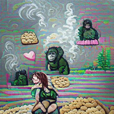 The feeling of gorilla girl cannabis cookies - pixel art