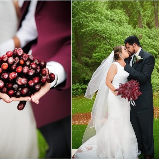 8 legged couples 
wedding photo and it’s raining cranberry j...