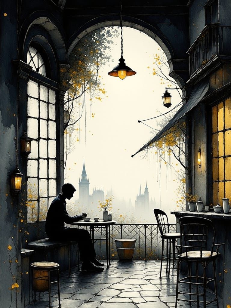 A hushed, intimate café   by @Mertrivers 