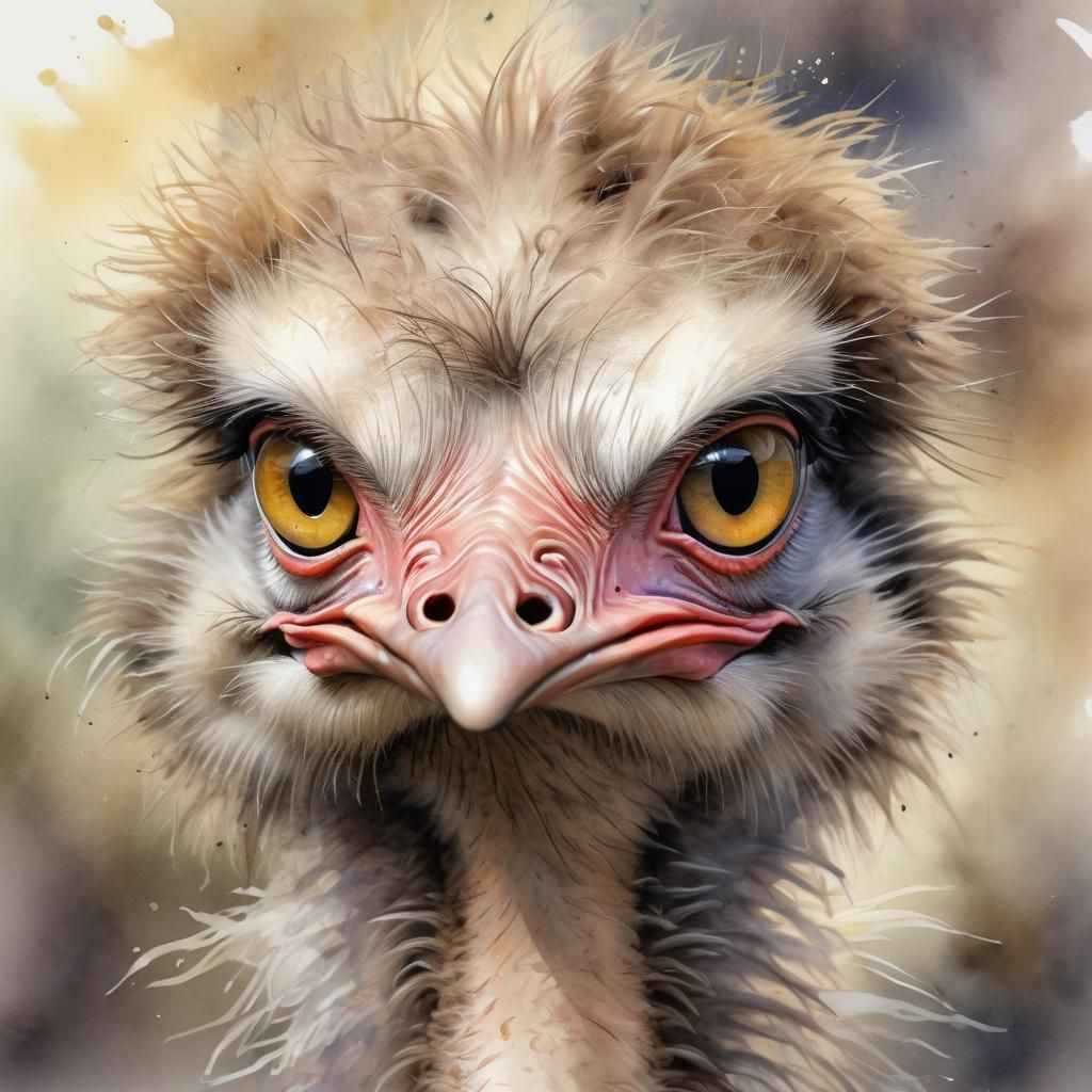 Bright Ostrich Eyes Watercolor Royo  by @Joris