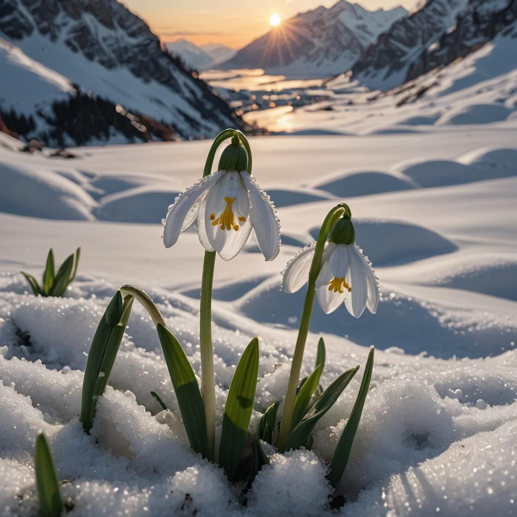 close-up of a snowdrop   by @Alf